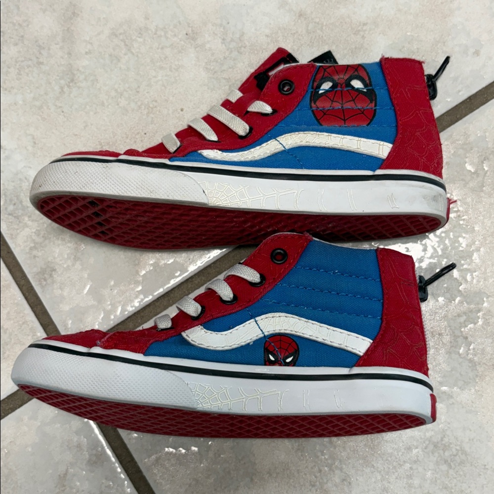 Vans Kids Red and Blue High-Top Sneakers - Picture 4 of 9
